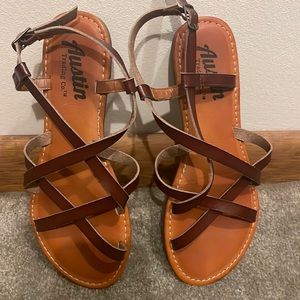 Brown leather sandals